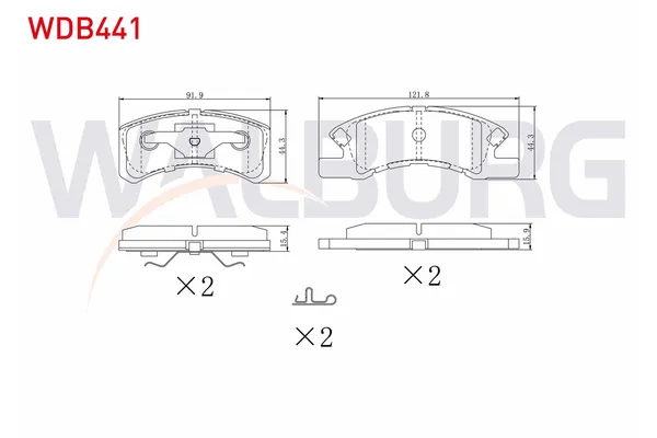 Fren Disk Balata Ön Daihatsu Cuore (L251)(2003->2007)  WALBURG WDB441