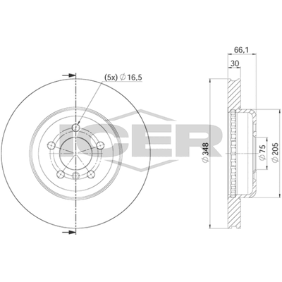 Fren Disk Ayna Ön Sağ ve Sol BMW M5 Serisi (F10)(2011->)  WALBURG WBD1519C