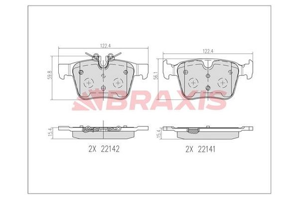 Fren Disk Balata Arka Land Rover Range Rover Evoque Cabriolet (2015->)  BRAXIS AB0611