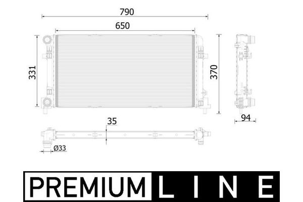 Su Radyatörü  Audi A1 Sportback (8XF)(11.2014->)  MAHLE CR 2222 000P