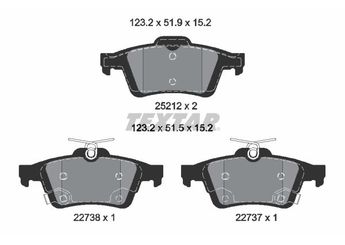 Fren Disk Balata Arka TEXTAR 2521204  G1FY2M008AC 1936698 2019129 G1FY2M008AB