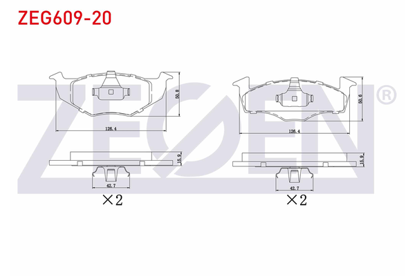 Fren Disk Balata Ön Volkswagen Fox (5Z1)(04.2005->2011)  ZEGEN ZEG609-20