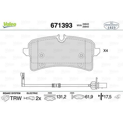 Fren Disk Balata Arka VALEO 671393