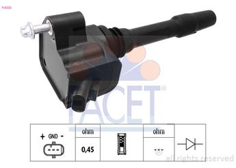 Ateşleme Bobini  FACET 9.6532  12138643360 12138615991 12138647463 12138678438 12137619385 12 13 7 619 385 12 13 8 615 991 12 13 8 643 360 12 13 8 647 463 12 13 8 678 438 8643360 8 643 360 134090 2504090 8647463 8 647 463 90118WA474 90118-WA474