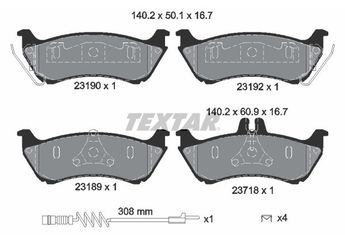 Fren Disk Balata Arka TEXTAR 2319002  A1634200520 A1634201420 1634201420 1634200520