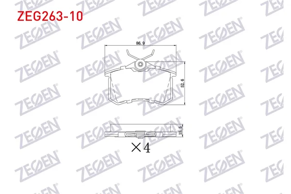 Fren Disk Balata Arka Volkswagen T-Cross (D31)(11.2023->)  ZEGEN ZEG263-10