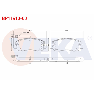 Fren Disk Balata Ön Renault Master III Kamyonet / Şasi - Çift Kabin (06.2010->)  VEKA BP11410-00