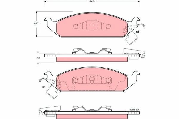Fren Disk Balata Ön Chrysler Stratus 4 kapı (JA)(1994->)  TRW GDB4016