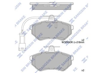 Fren Disk Balata Ön SANGSIN SP2005  357698151 431698151D WVA20167 357698151B 8A0698151B 8A0698151C 8D0698151 8D0698151L 357698151C 357698151F