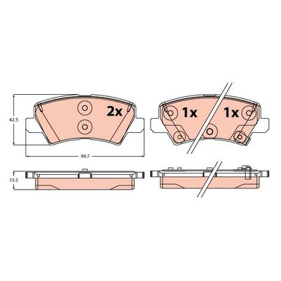 Fren Disk Balata Arka Kia Picanto (JA)(2017->)  TRW GDB2248