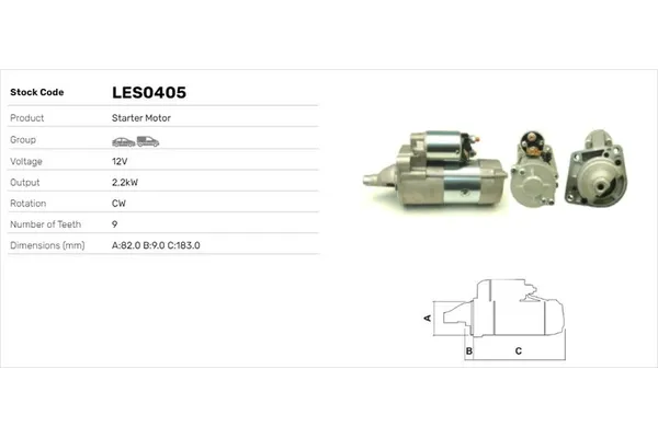 Marş Dinamosu  LUCAS ELEKTRIK LES0405