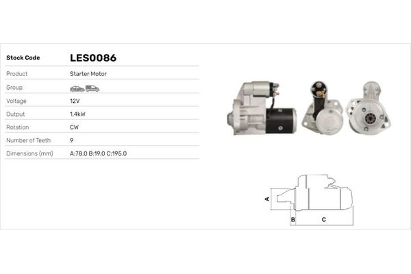 Marş Dinamosu  LUCAS ELEKTRIK LES0086