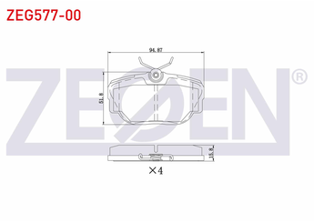Fren Disk Balata Arka ZEGEN ZEG577-00   SFP100470 SFP100490 STC1879 STC3684