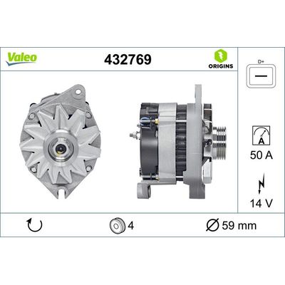 Alternatör  Peugeot J5 (290) P.Van (1990->)  VALEO 432769