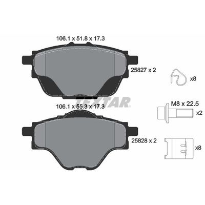 Fren Disk Balata Arka Peugeot 308 (07.2013->)  TEXTAR 2582701