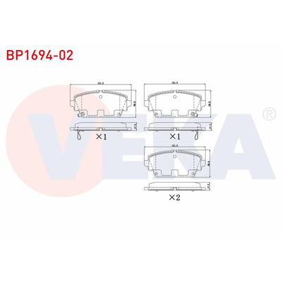 Fren Disk Balata Ön Nissan Primera Lim. (P12)(12.2001->)  VEKA BP1694-02