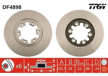 Fren Disk Ayna Ön Sağ ve Sol TRW DF4898  6M341027CA XM341027AA XM34-1027-AA 6M34-1027-CA 1454363 4883102 3902826 UH7133251 UH71-33-251 UR6633251 UR66-33-251 UH8133251 UH81-33-251