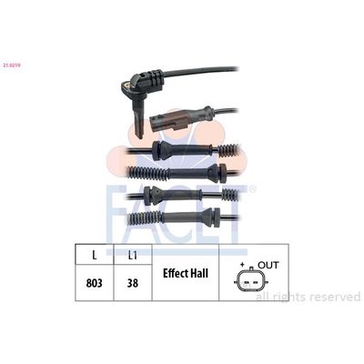 Abs Sensörü Ön Sağ veya Sol Renault Trafic Combi (08.2014->)  HELLA 6PU 358 216-581