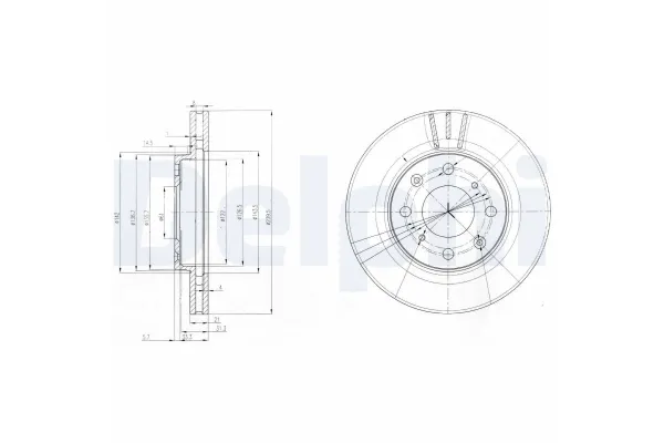 Fren Disk Ayna Ön Sağ ve Sol Honda Logo (GA3)(01.1999->)  DELPHI BG3794