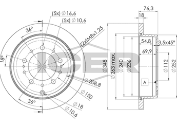 Fren Disk Ayna Arka Sağ ve Sol BRAXIS AE0890  4243160290 42431-60290