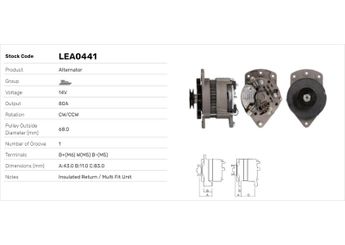 Alternatör  LUCAS ELEKTRIK LEA0441  13817100
