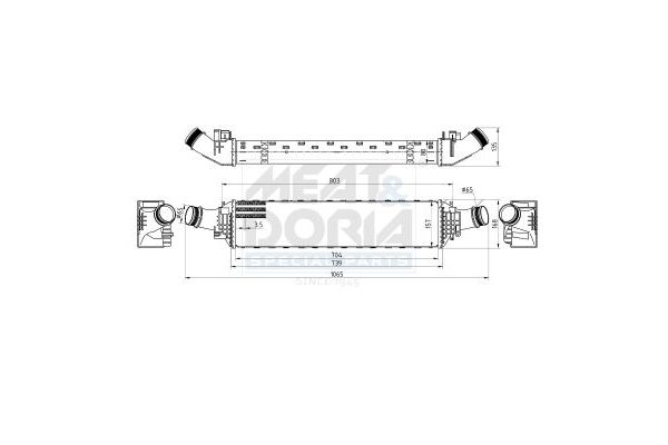 Turbo Radyatörü  Audi A6 Sedan (4GC)(09.2014->)  DENSO DIT02038
