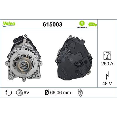 Alternatör  Audi Q3 Sportback (F3N)(08.2019->)  VALEO 615003