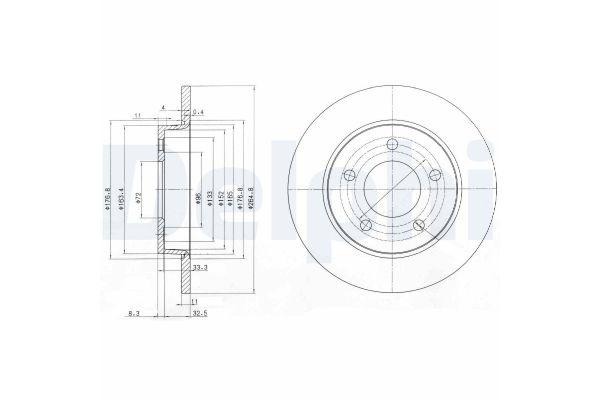 Fren Disk Ayna Arka Sağ ve Sol Mazda 3 Sedan (BK)(06.2003->)  DELPHI BG4025C