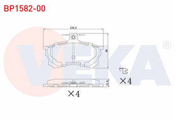 Fren Disk Balata Ön VEKA BP1582-00  