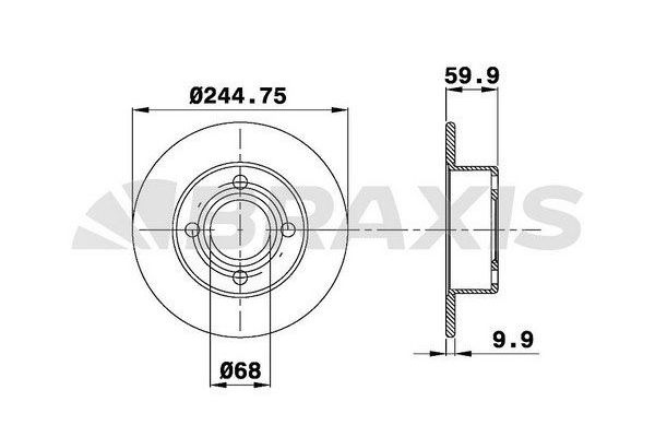 Fren Disk Ayna Arka Sağ ve Sol Audi 80/90 4 Kapı (893)(08.1986->)  BRAXIS AE0385