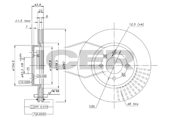 Fren Disk Ayna Ön Sağ ve Sol BRAXIS AE1016  51712C8500 517121W050 51712-C8500
