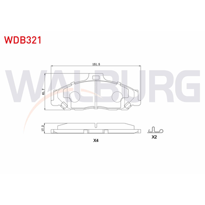 Fren Disk Balata Ön Ford Ranger (EQ)(07.2002->)  WALBURG WDB321
