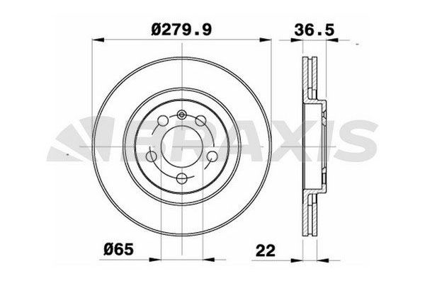 Fren Disk Ayna Ön Sağ ve Sol Audi A3 (8L)(09.1996->)  BRAXIS AE0033
