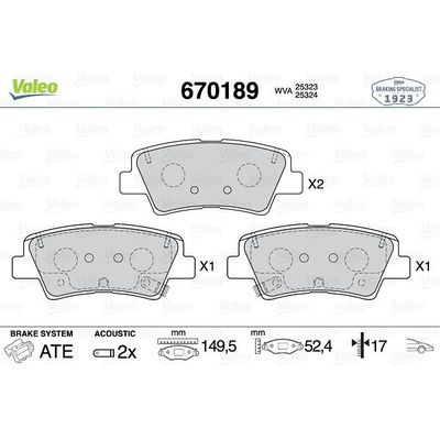 Fren Disk Balata Ön Lancia Ypsilon (402)(2011->)  VALEO 670189