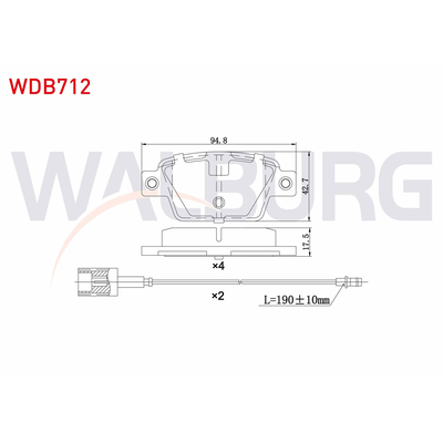 Fren Disk Balata Arka Abarth Stilo (192)(2001->)  WALBURG WDB712