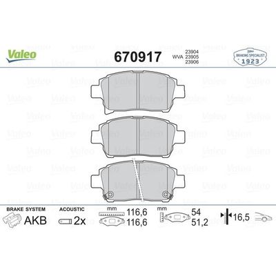 Fren Disk Balata Ön VALEO 670917