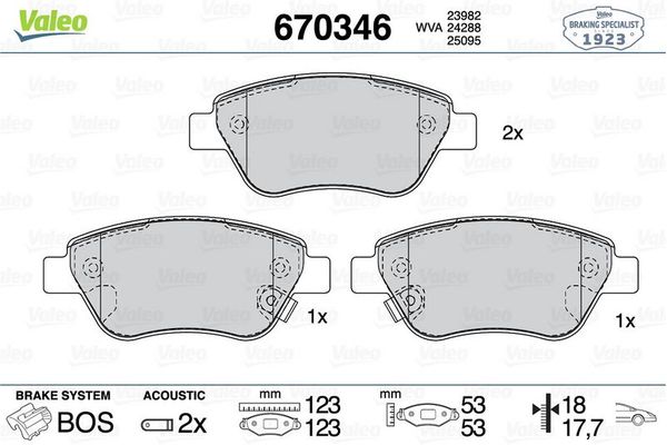 Fren Disk Balata Ön VALEO 670346