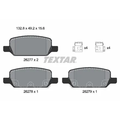 Fren Disk Balata Arka Tesla Model Y (01.2021->)  TEXTAR 2627701