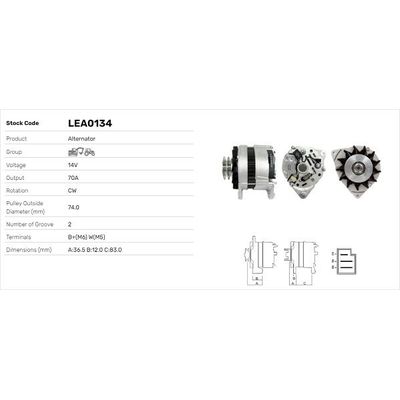 Alternatör  LUCAS ELEKTRIK LEA0134