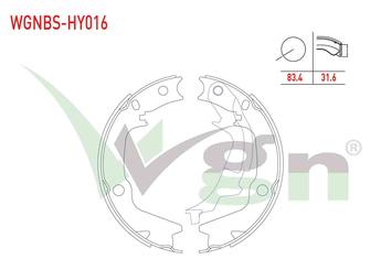 El Fren Balatası  WGN WGNBS-HY016  583501CA00 5835038A10 5835038A20 5835039A00 583503CA10 58350-1CA00 58350-38A10 58350-38A20 58350-39A00 58350-3CA10