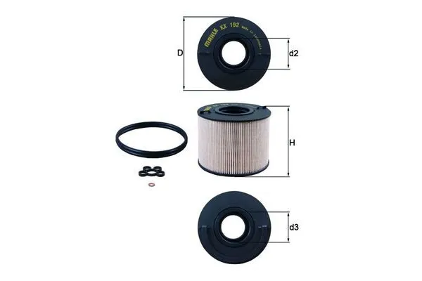 Yakıt Filtresi  Porsche Cayenne (Typ 9PA1)(01.2007->)  MAHLE KX 192D