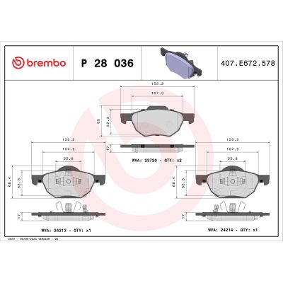 Fren Disk Balata Ön BREMBO P 28 036