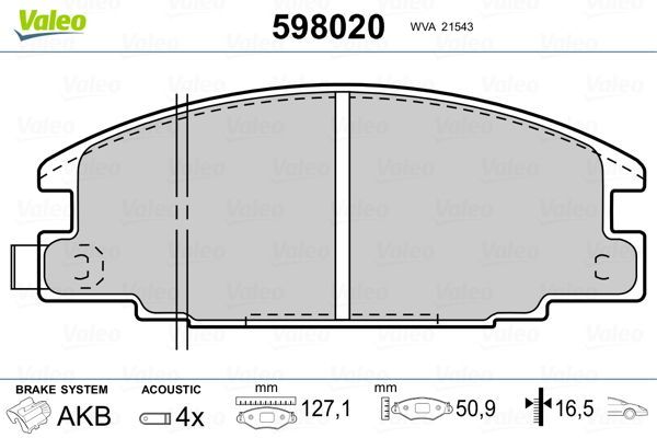Fren Disk Balata Ön Opel Campo (1992->)  VALEO 598020