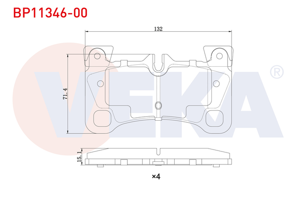 Fren Disk Balata Arka Audi Q7 (4L)(03.2006->)  VEKA BP11346-00