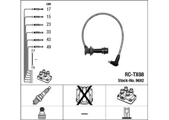 Buji Kablosu  NGK 9692  9091922176 90919-22176 9091922243 90919-22243
