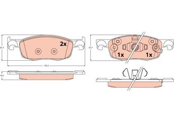 Fren Disk Balata Ön TRW GDB2576  4465K0000 04465K0000 5019GF 04465-K0000 4465K0010 04465-K0010 GA5019GF GA 5019 GF