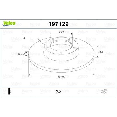 Fren Disk Ayna Arka Sağ ve Sol Mitsubishi Colt 3 Kapı (Z30)(2008->)  VALEO 197129