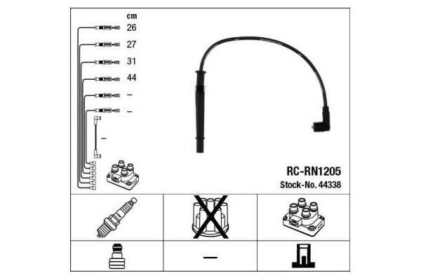 Buji Kablosu  Renault Twingo (07.2007->)  NGK 44338