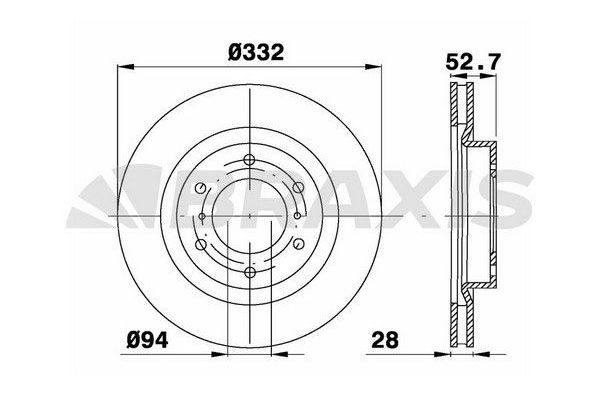 Fren Disk Ayna Ön Sağ ve Sol Mitsubishi Pajero (V80/V90)(2007->)  BRAXIS AD1027