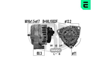 Alternatör  ERA 209609  1368327 136 8327 1697022 169 7022 1697321 169 7321 387011787001